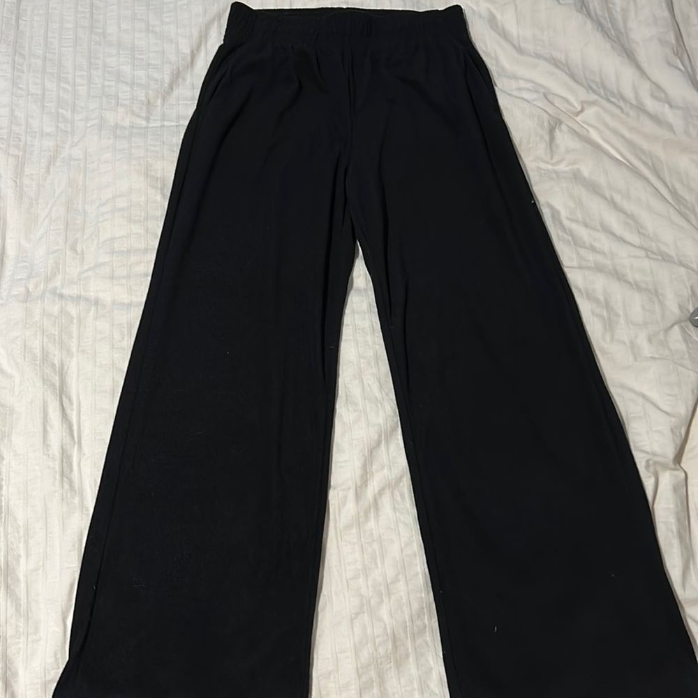 H&M size small black long wide leg pants